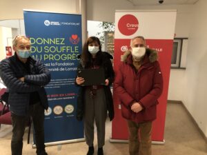 Agnès BÉGUÉ, directrice générale du Crous Lorraine, François LAURENT, Président de la fondation et Vincent QUEUDOT, Secrétaire Général de la fondation